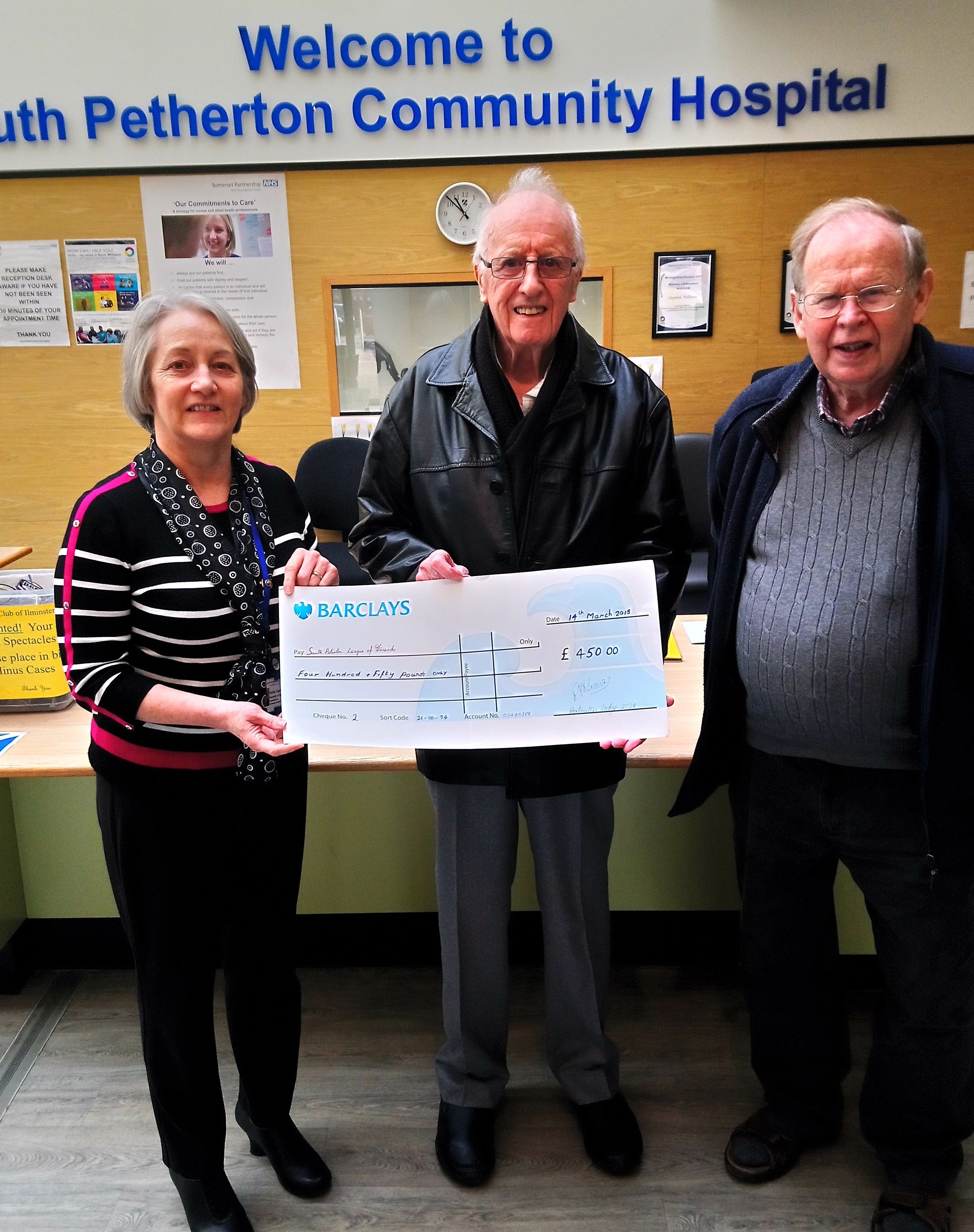 Cheque Presentation Portcullis Lodge.