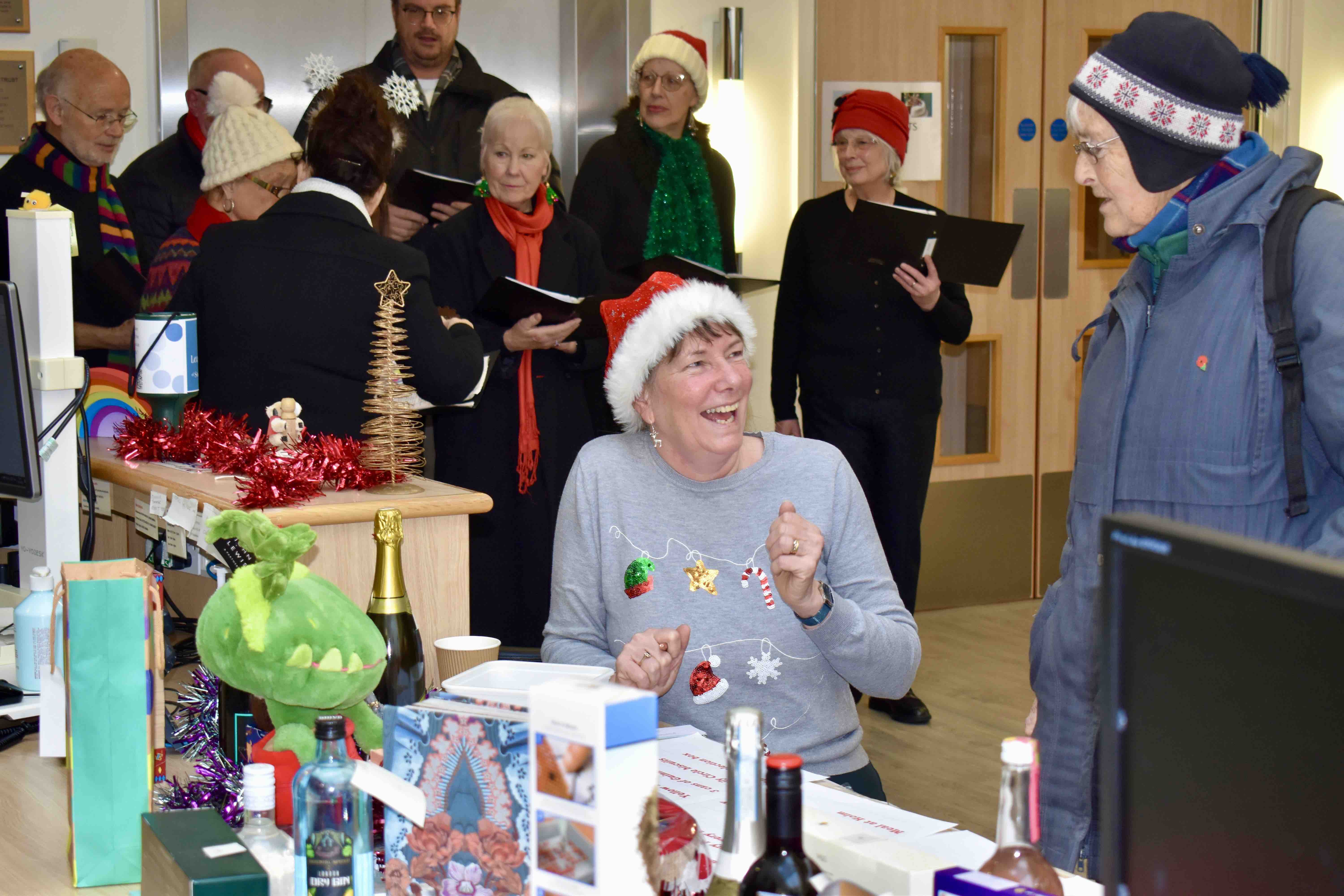 a display of raffle prizes laid out on the hospital re